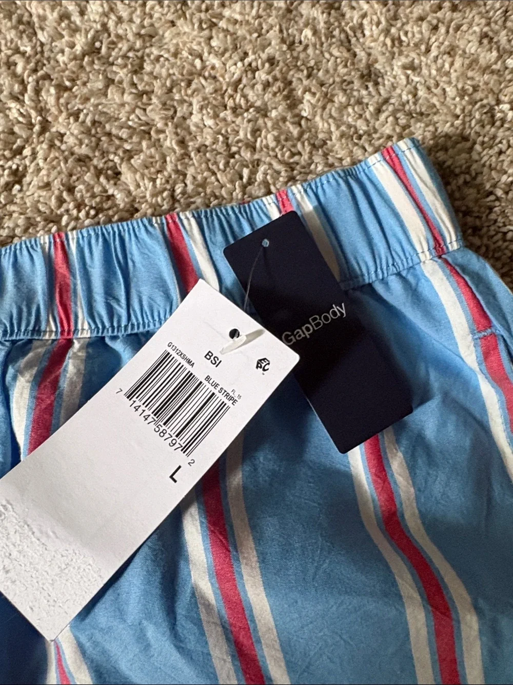 GAP Light Blue Striped Women's Lounge Shorts